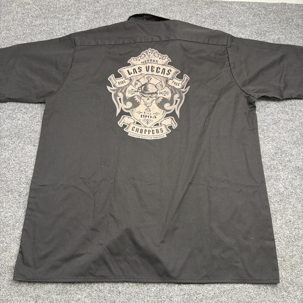 Vintage Orange County Choppers Las Vegas Mechanic Shirt 2XL Black Biker Y2K OCC